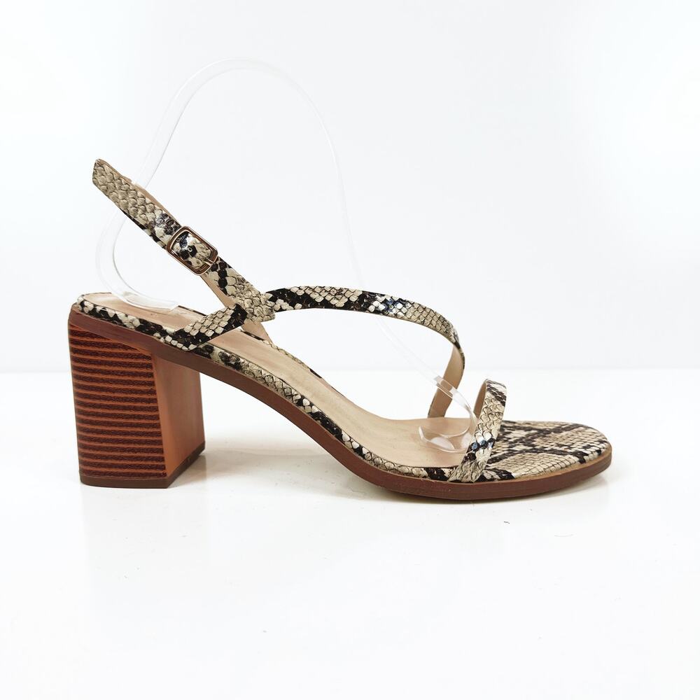 H by Halston Snakeskin Block Heel Sandals